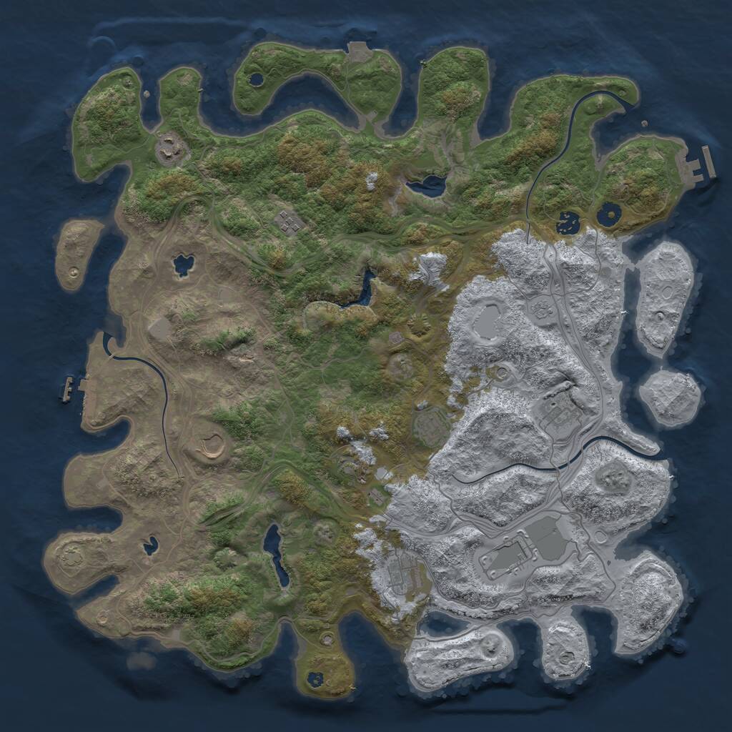 Rust Map: Procedural Map, Size: 4500, Seed: 528379838, 15 Monuments