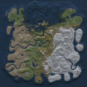 Thumbnail Rust Map: Procedural Map, Size: 4500, Seed: 528379838, 16 Monuments