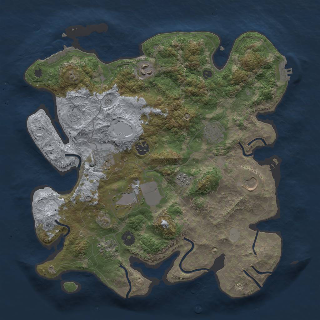 Rust Map: Procedural Map, Size: 3500, Seed: 1982081075, 15 Monuments