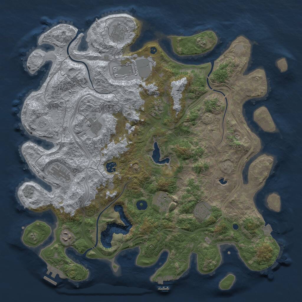 Rust Map: Procedural Map, Size: 4250, Seed: 1348656359, 16 Monuments