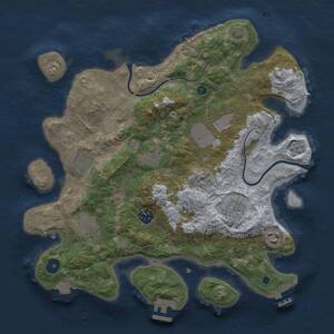 Thumbnail Rust Map: Procedural Map, Size: 3500, Seed: 2062710138, 12 Monuments