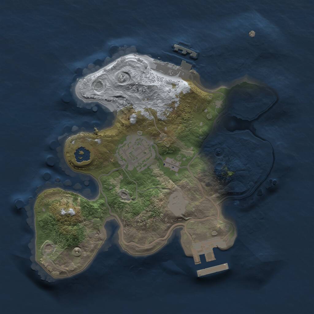 Rust Map: Procedural Map, Size: 2000, Seed: 2042670354, 4 Monuments