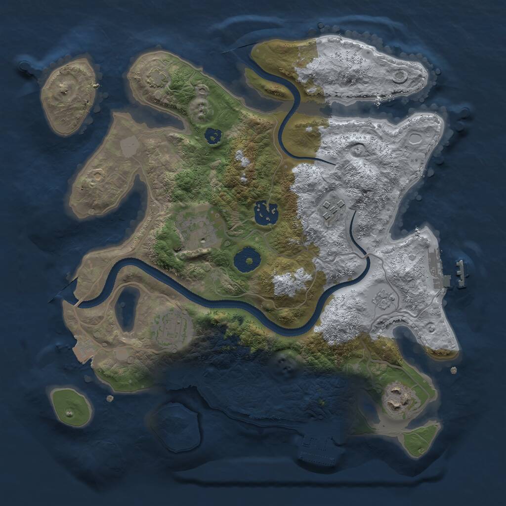 Rust Map: Procedural Map, Size: 3000, Seed: 1067265273, 10 Monuments