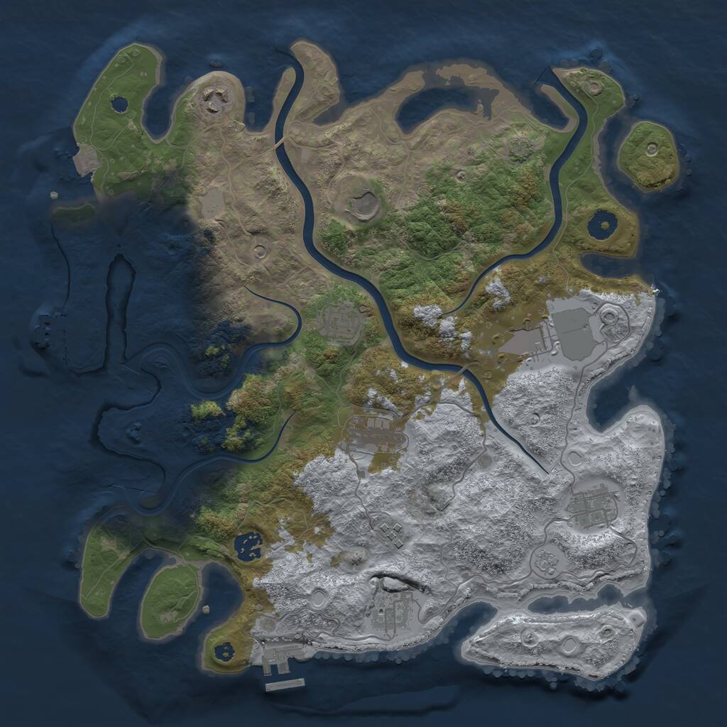 Rust Map: Procedural Map, Size: 3750, Seed: 67733799, 15 Monuments