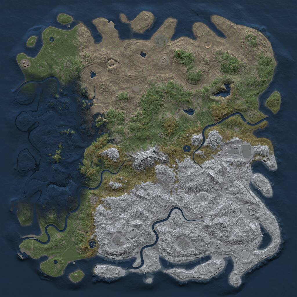 Rust Map: Procedural Map, Size: 6000, Seed: 27011998, 17 Monuments
