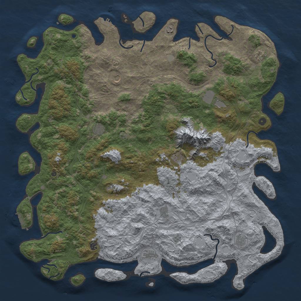 Rust Map: Procedural Map, Size: 6000, Seed: 27011998, 18 Monuments