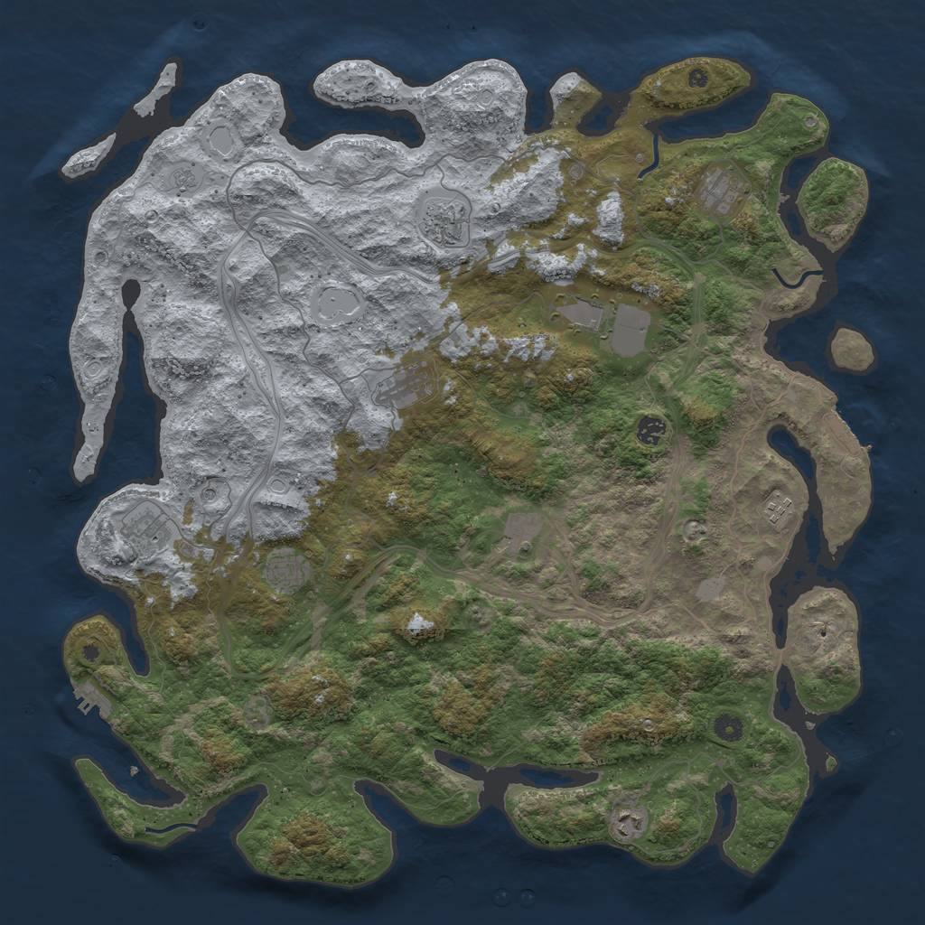Rust Map: Procedural Map, Size: 4850, Seed: 669901937, 17 Monuments