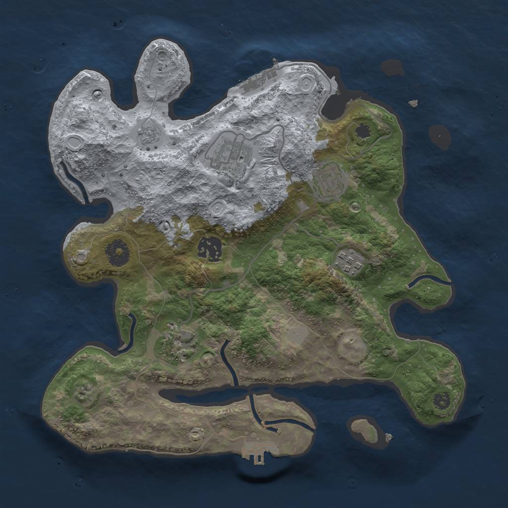 Rust Map: Procedural Map, Size: 3000, Seed: 2090922311, 11 Monuments