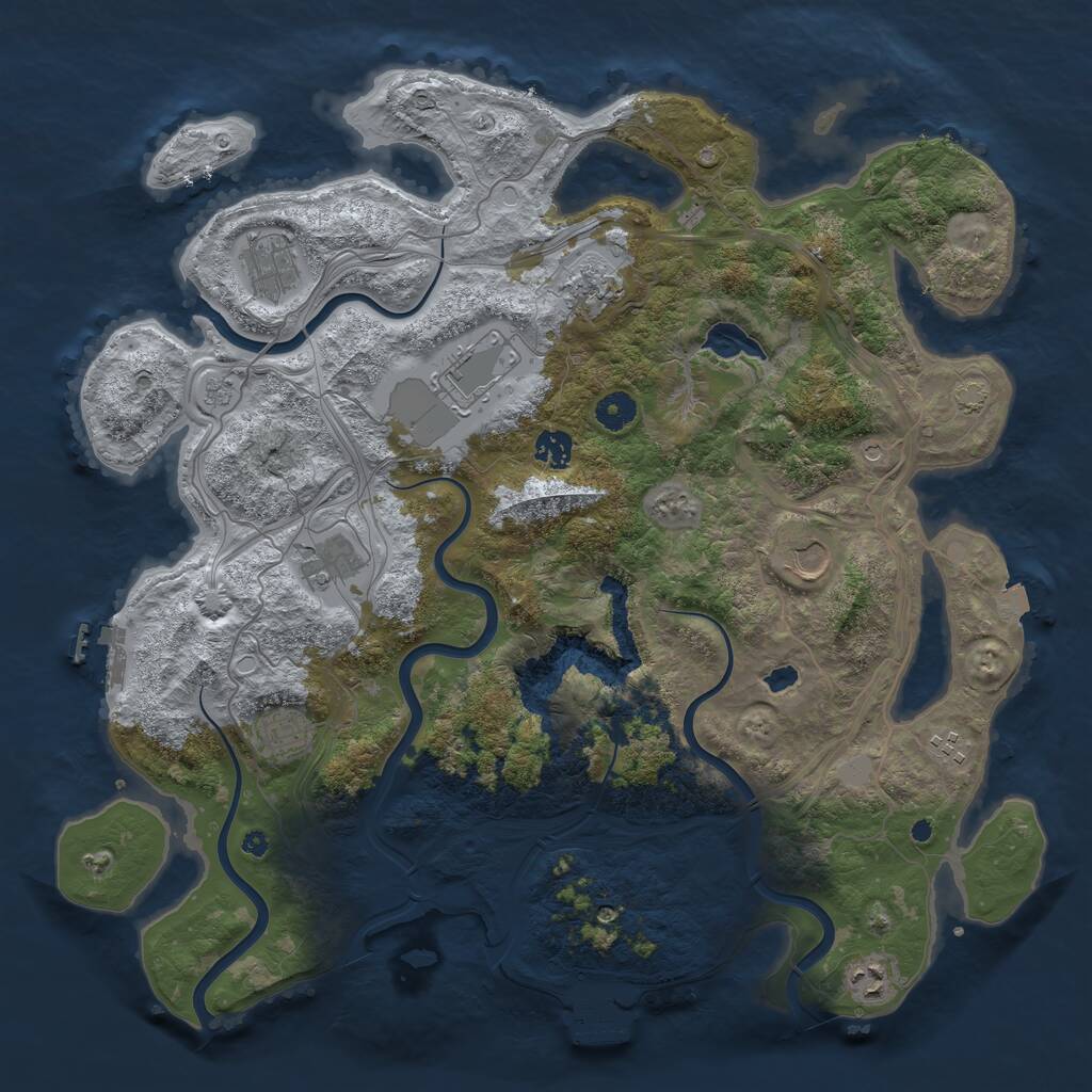 Rust Map: Procedural Map, Size: 4250, Seed: 10298668, 15 Monuments