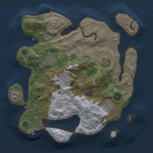 Thumbnail Rust Map: Procedural Map, Size: 3000, Seed: 1047976121, 14 Monuments
