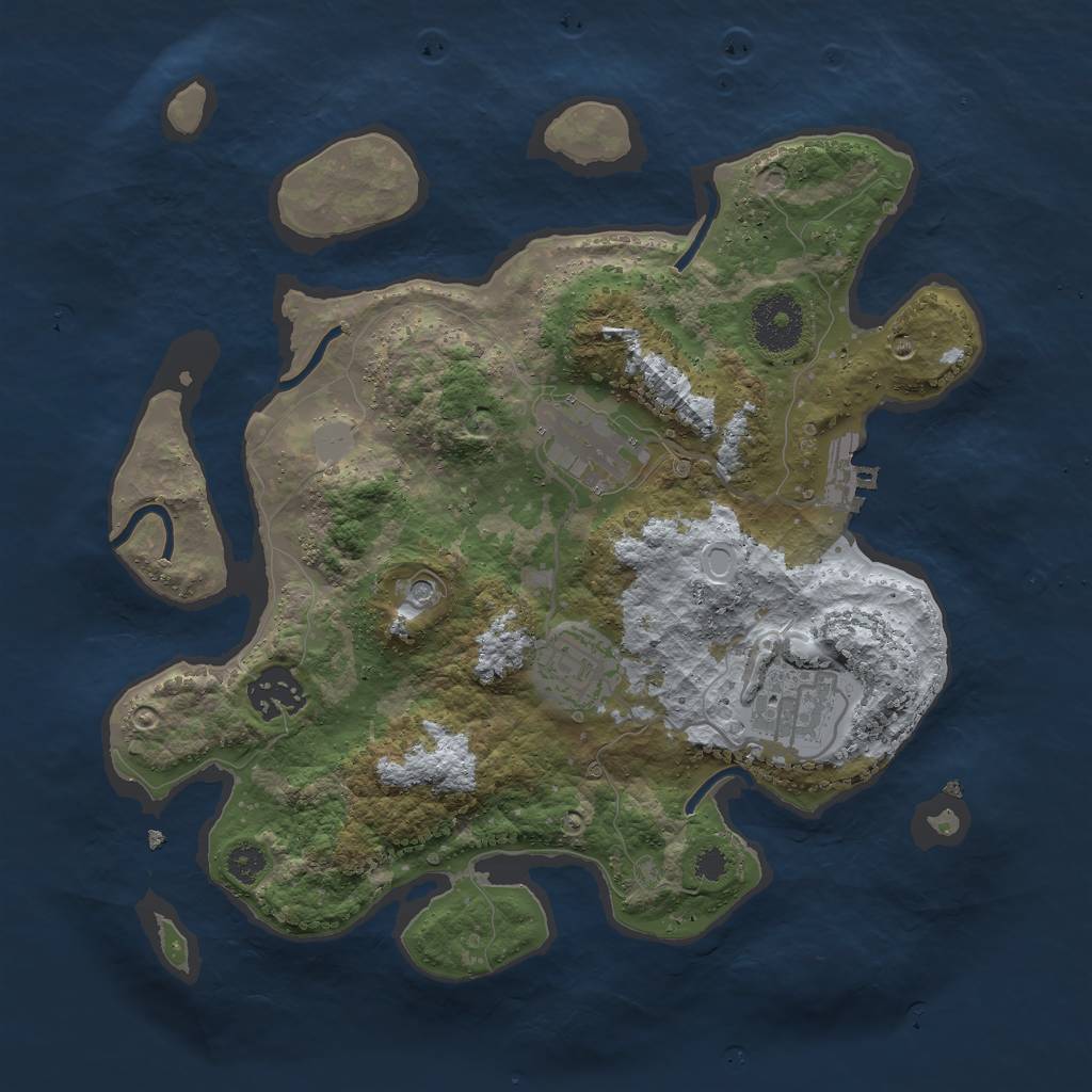 Rust Map: Procedural Map, Size: 3000, Seed: 726172804, 9 Monuments