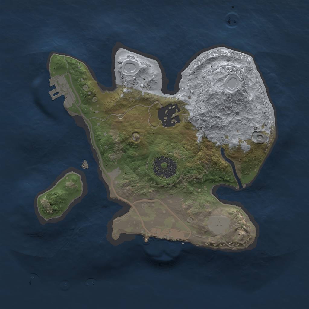 Rust Map: Procedural Map, Size: 2000, Seed: 268540045, 6 Monuments
