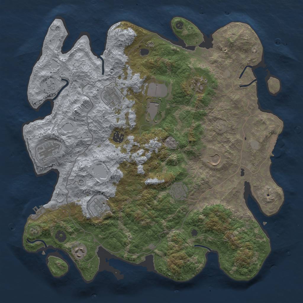 Rust Map: Procedural Map, Size: 4000, Seed: 895840595, 17 Monuments