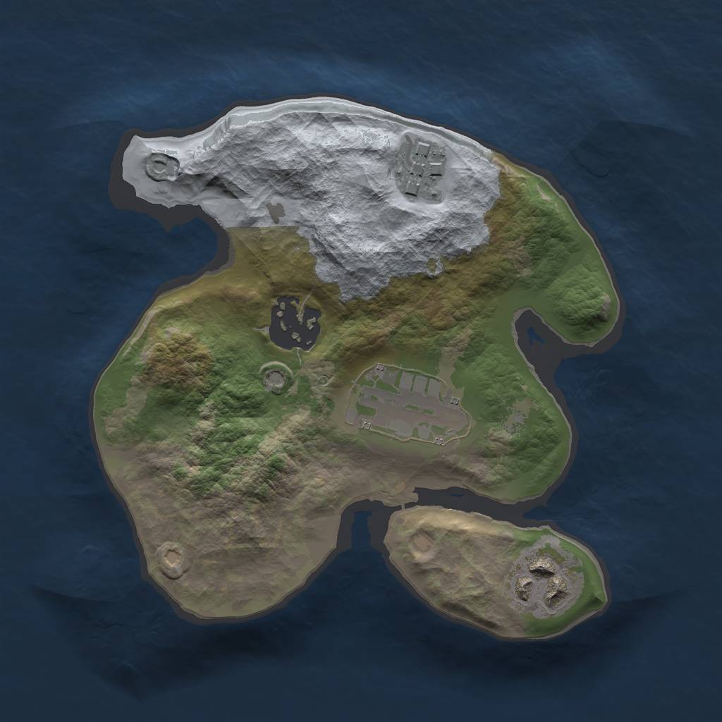 Rust Map: Barren, Size: 2000, Seed: 1434, 6 Monuments