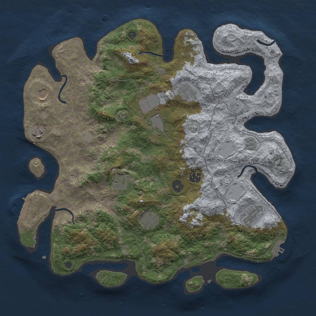 Rust Map: Procedural Map, Size: 4000, Seed: 836022120, 16 Monuments