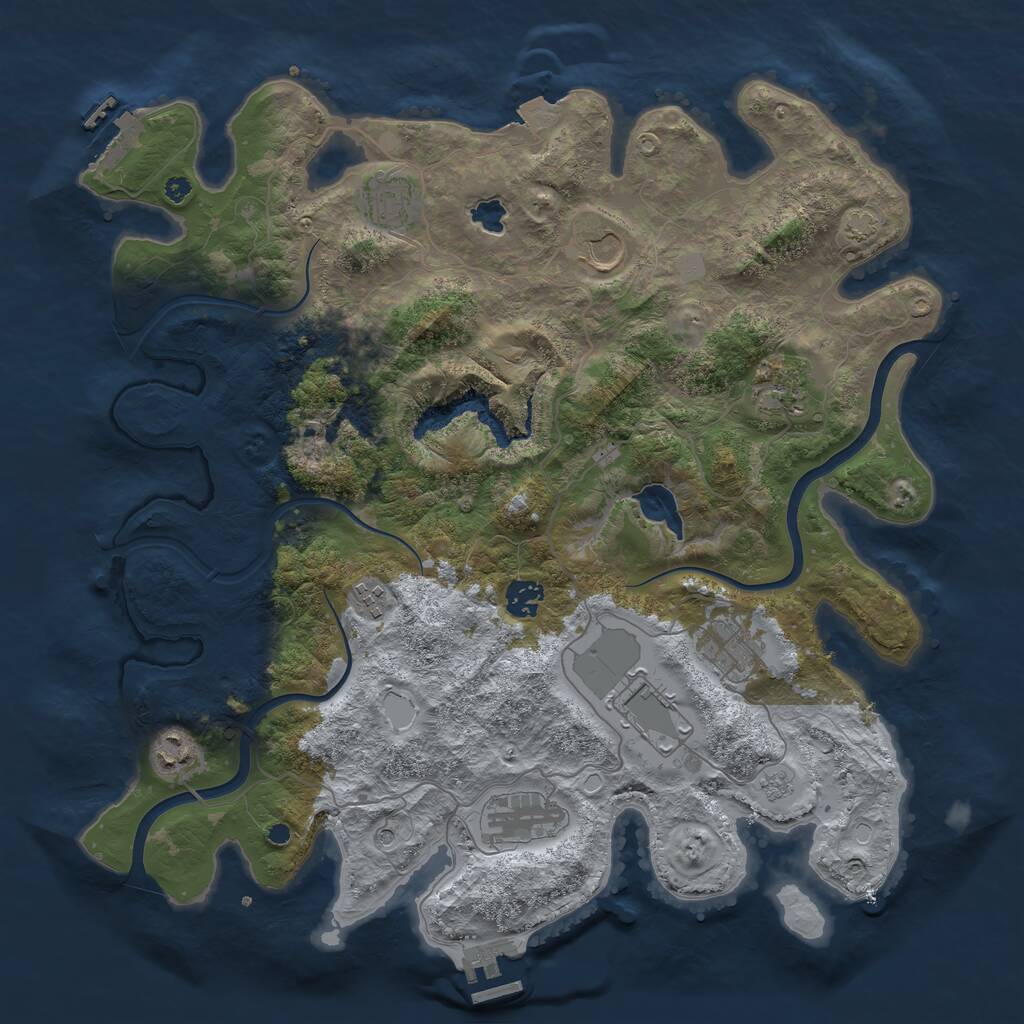 Rust Map: Procedural Map, Size: 4000, Seed: 118646719, 15 Monuments