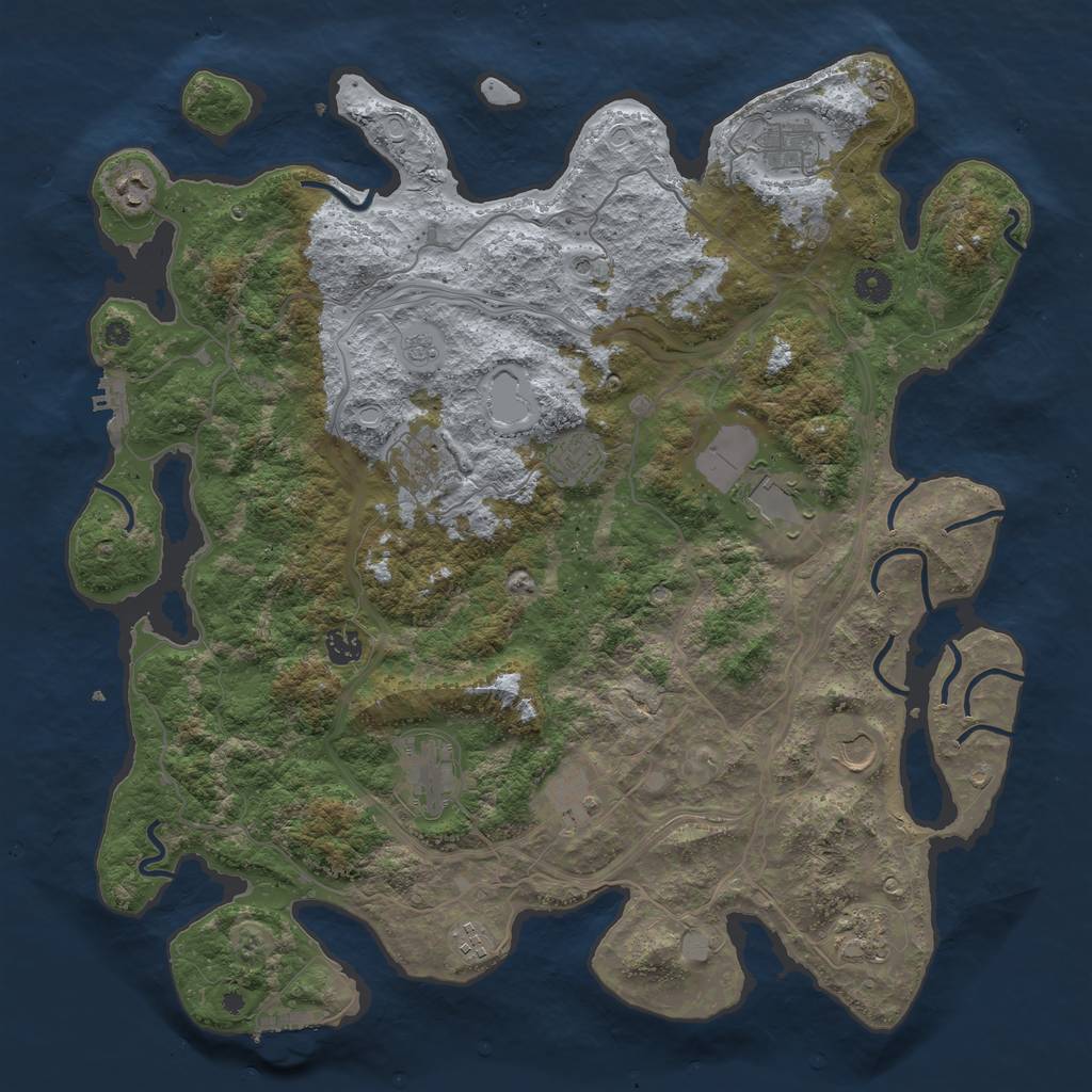 Rust Map: Procedural Map, Size: 4400, Seed: 81659935, 18 Monuments