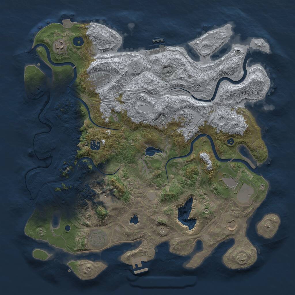 Rust Map: Procedural Map, Size: 4250, Seed: 1256367193, 15 Monuments