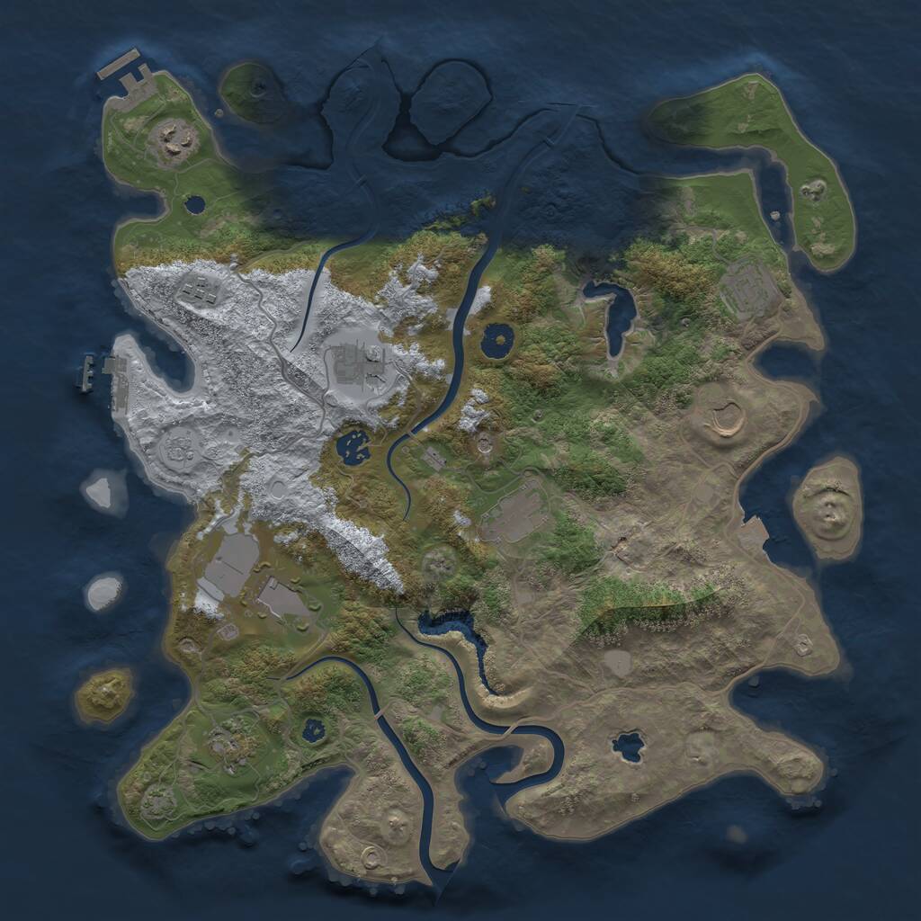 Rust Map: Procedural Map, Size: 4000, Seed: 2378594, 15 Monuments