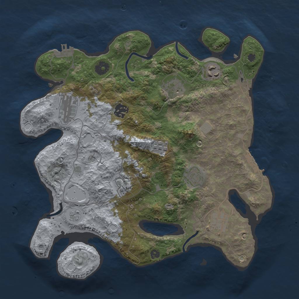 Rust Map: Procedural Map, Size: 3250, Seed: 575450555, 15 Monuments