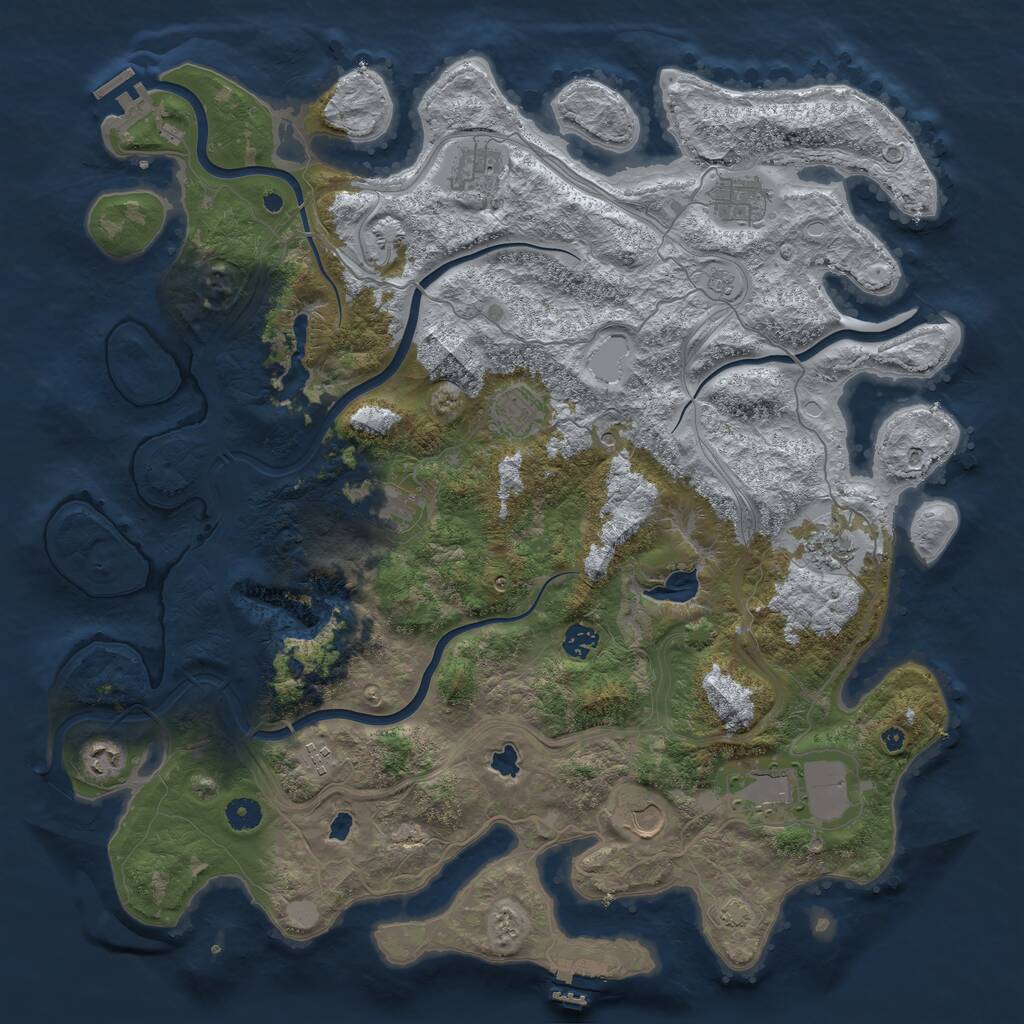 Rust Map: Procedural Map, Size: 4500, Seed: 322858719, 16 Monuments