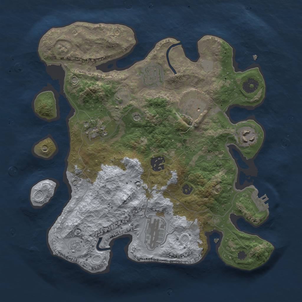 Rust Map: Procedural Map, Size: 3000, Seed: 64535612, 12 Monuments
