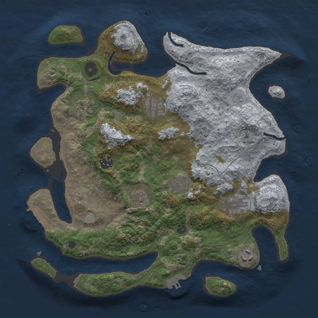 Rust Map: Procedural Map, Size: 3450, Seed: 1227634374, 15 Monuments