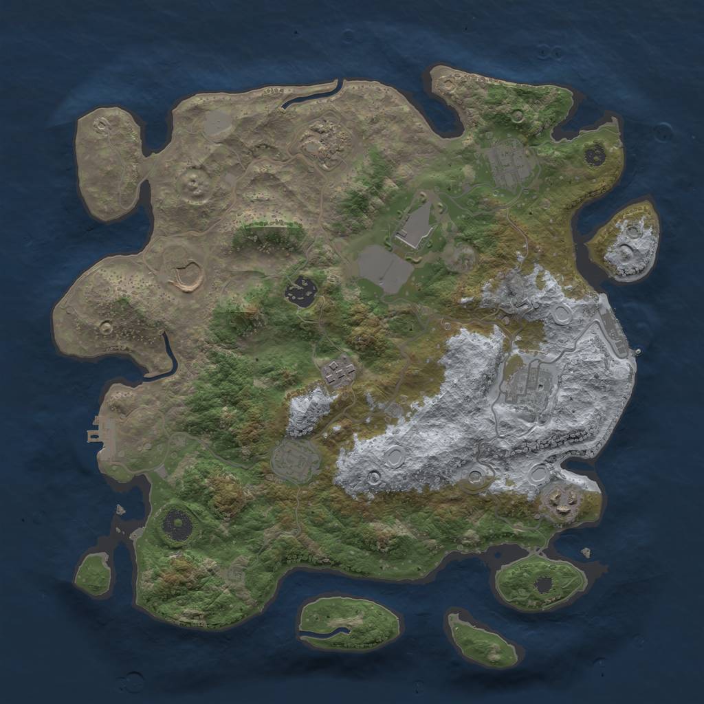 Rust Map: Procedural Map, Size: 3500, Seed: 317674213, 15 Monuments