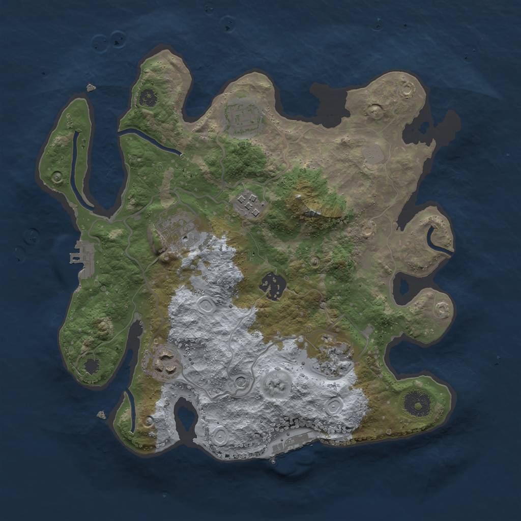 Rust Map: Procedural Map, Size: 3000, Seed: 546215, 12 Monuments