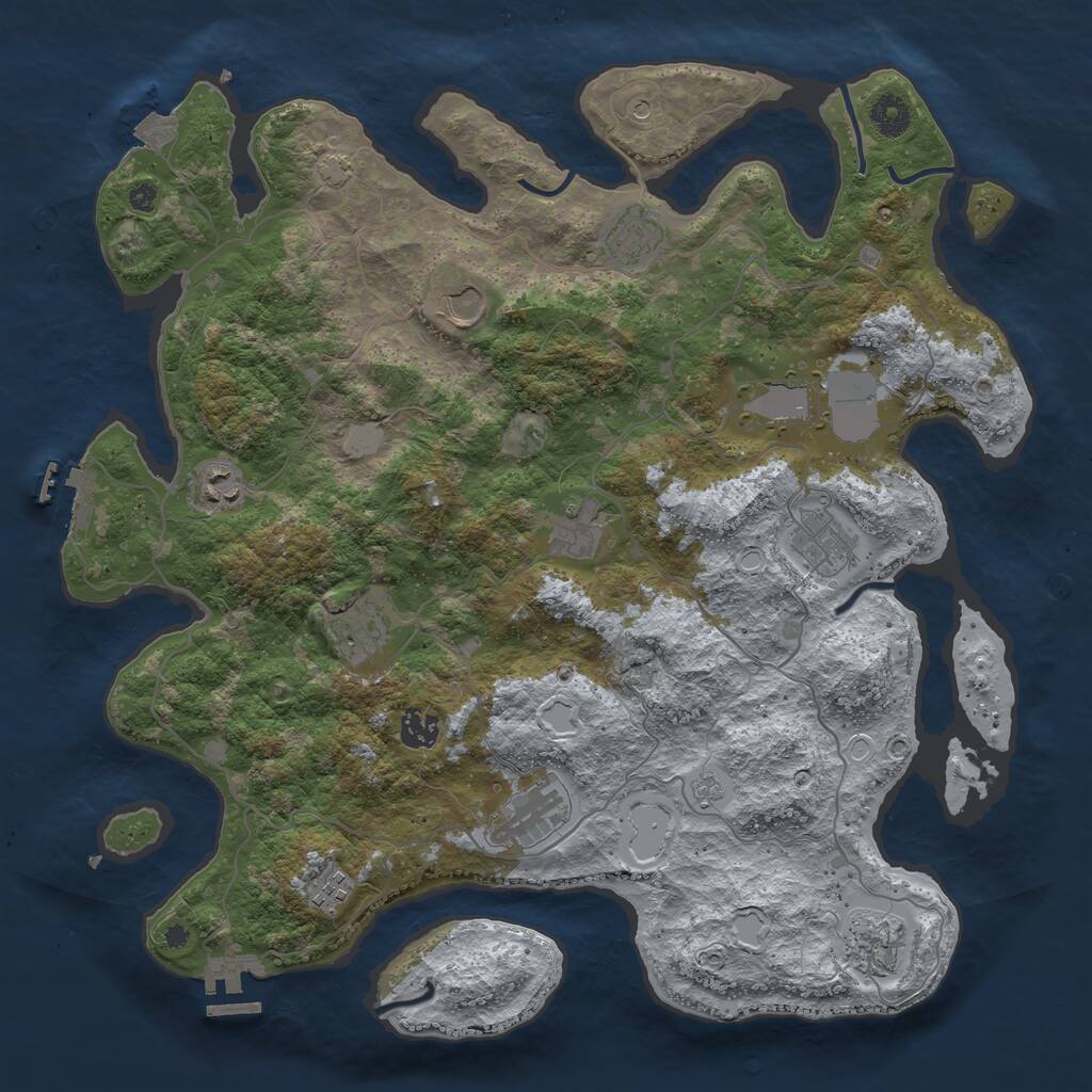Rust Map: Procedural Map, Size: 4000, Seed: 66619371, 17 Monuments