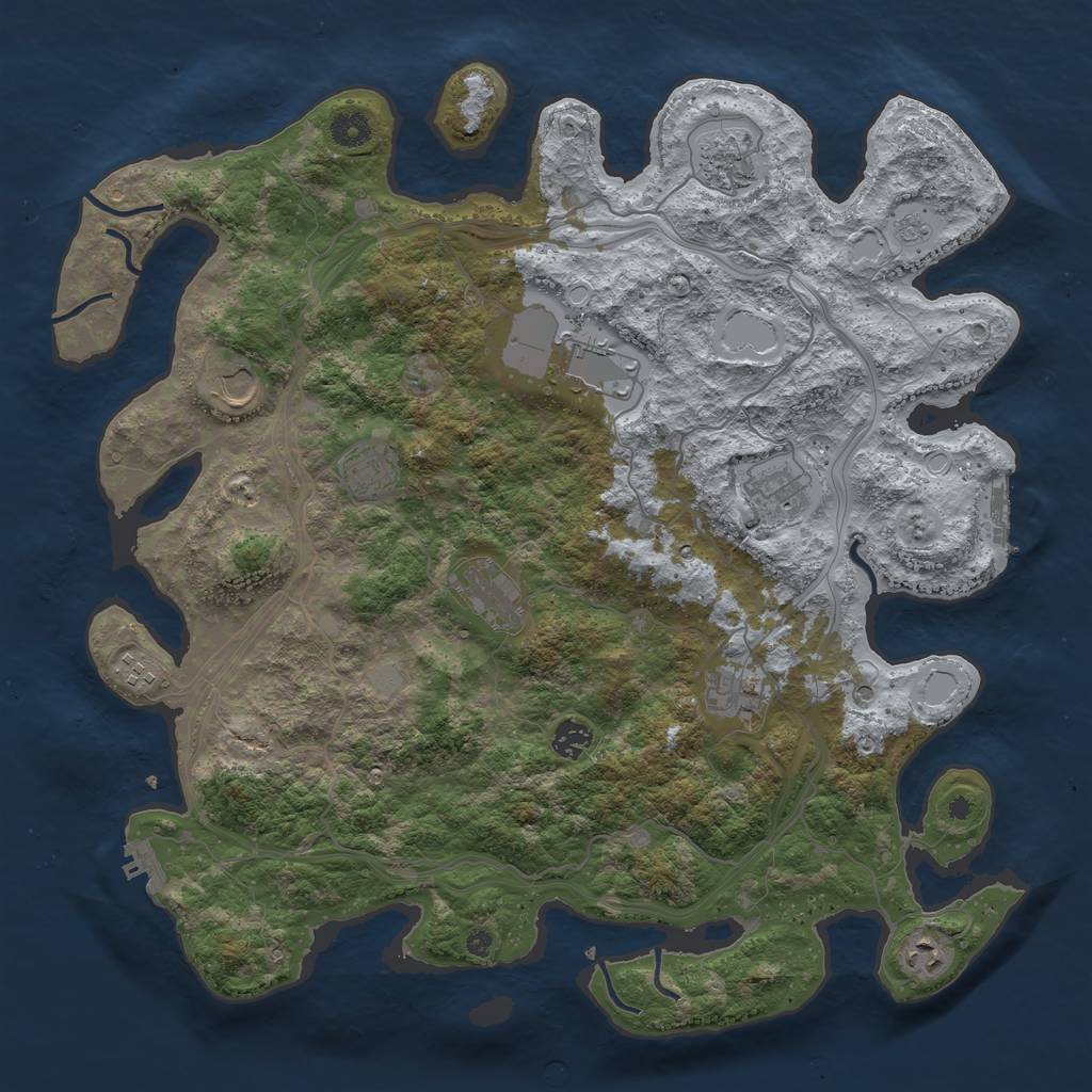 Rust Map: Procedural Map, Size: 4250, Seed: 273317844, 17 Monuments