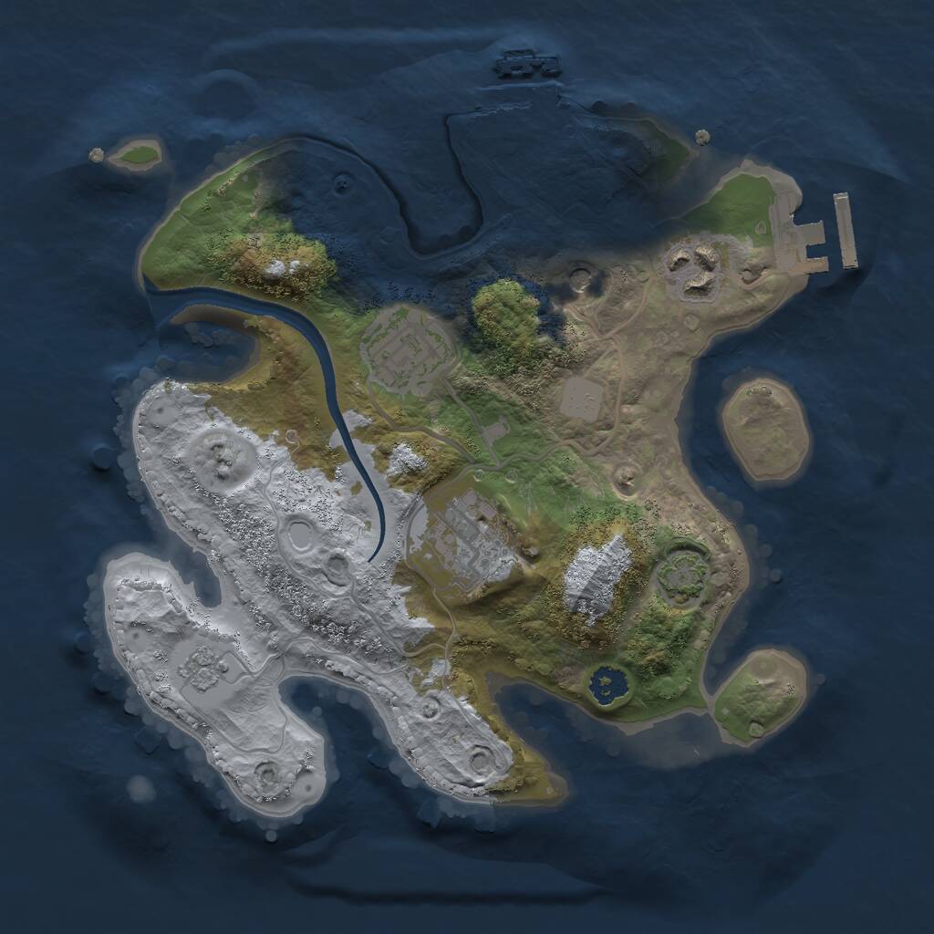 Rust Map: Procedural Map, Size: 2500, Seed: 240673, 9 Monuments