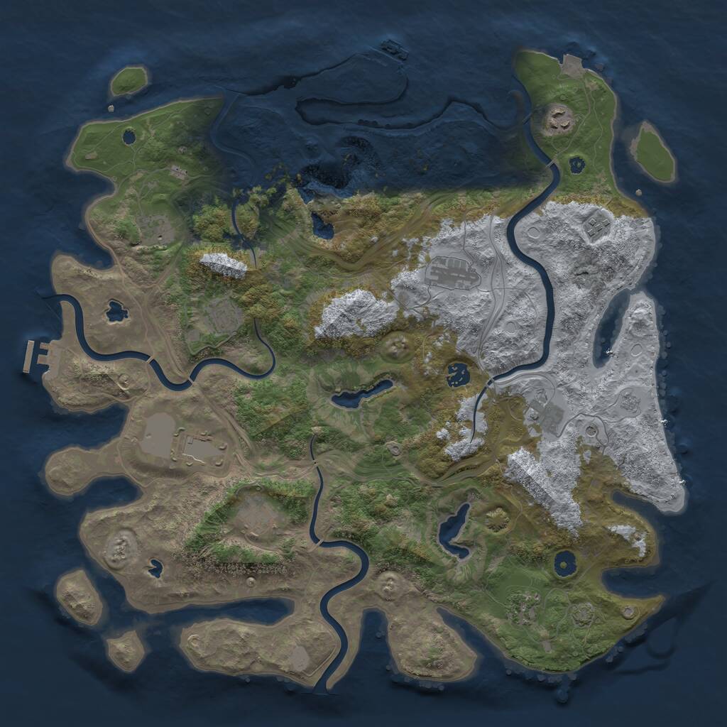 Rust Map: Procedural Map, Size: 4500, Seed: 144578302, 16 Monuments