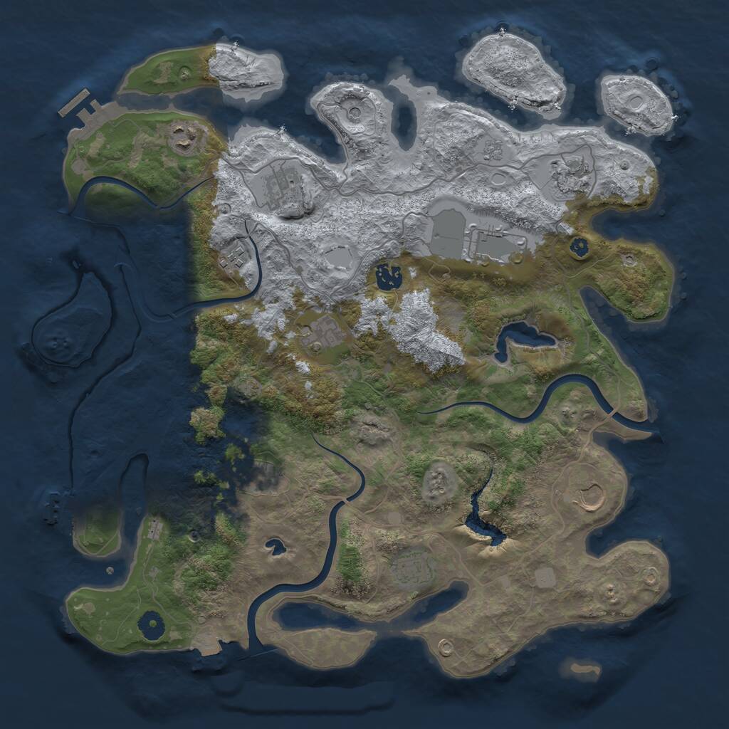 Rust Map: Procedural Map, Size: 4000, Seed: 820531220, 16 Monuments