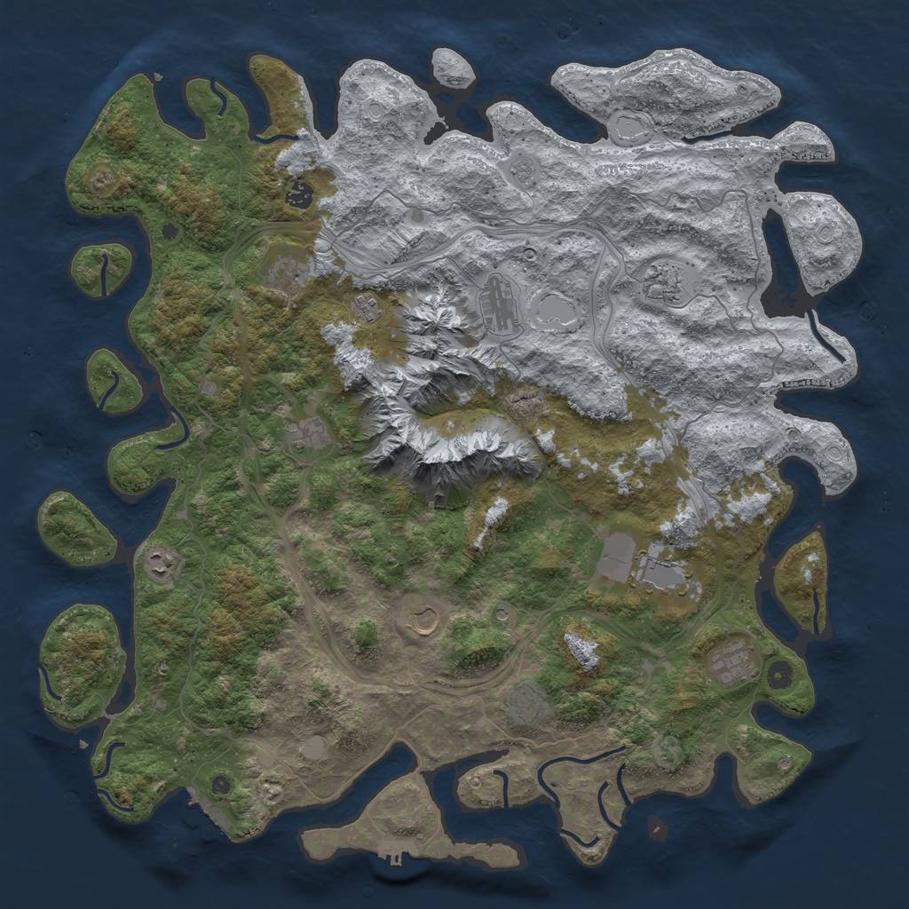 Rust Map: Procedural Map, Size: 5000, Seed: 322858719, 18 Monuments