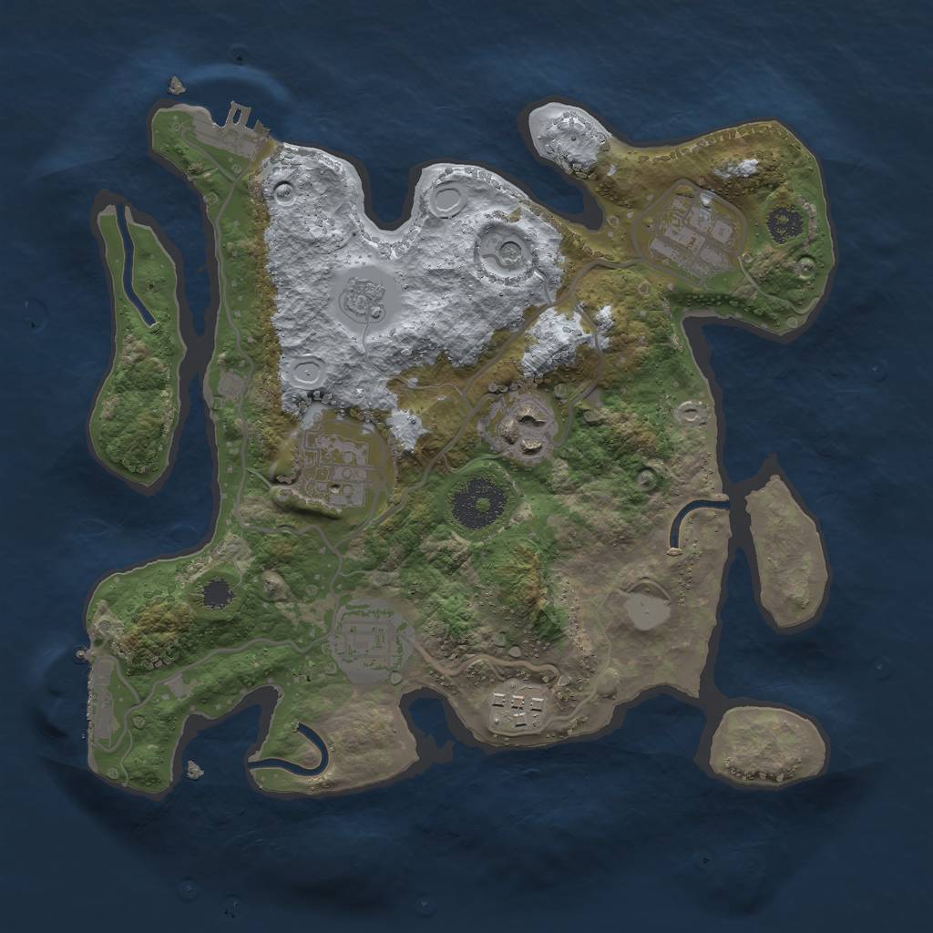 Rust Map: Procedural Map, Size: 2700, Seed: 325383, 12 Monuments