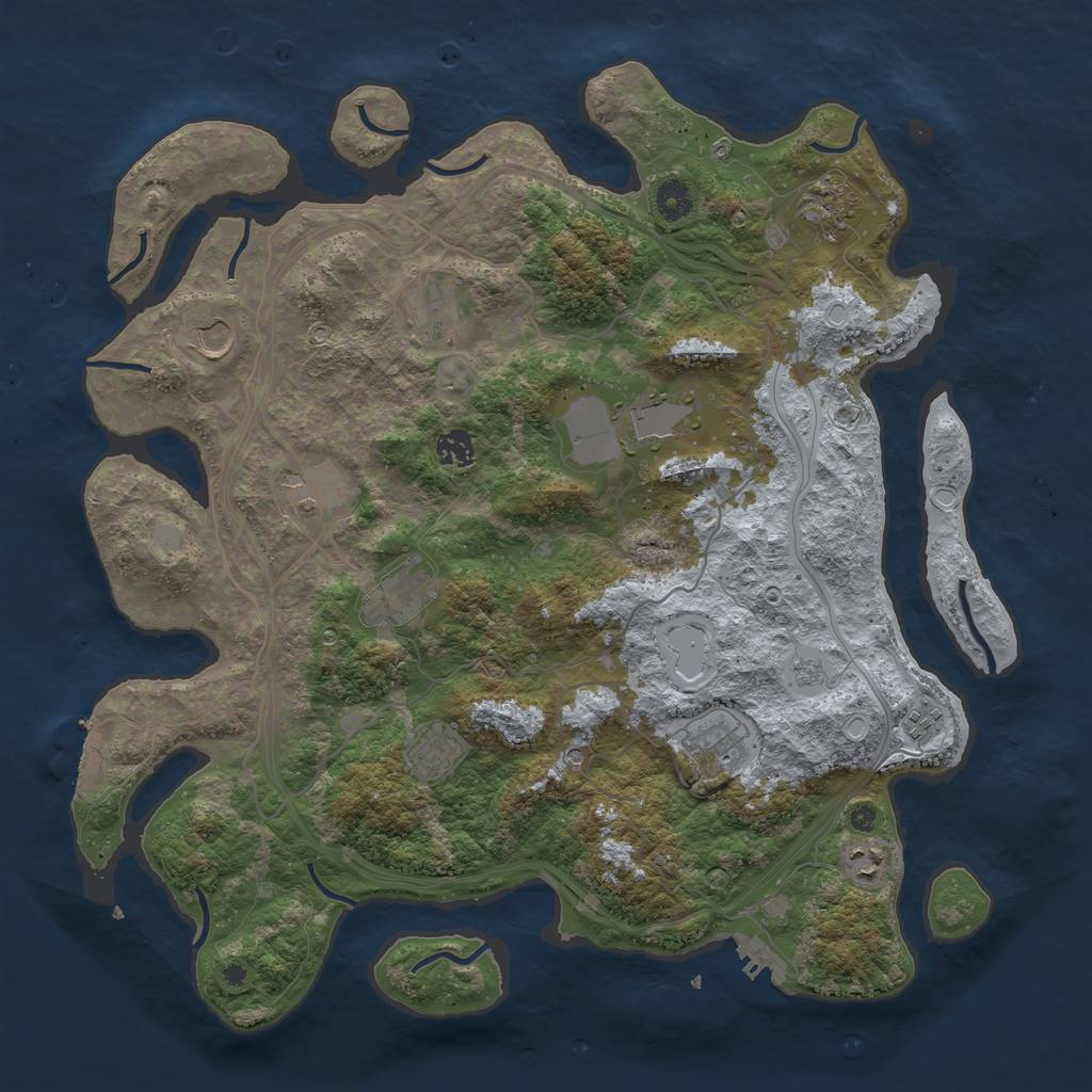 Rust Map: Procedural Map, Size: 4250, Seed: 1262275133, 18 Monuments