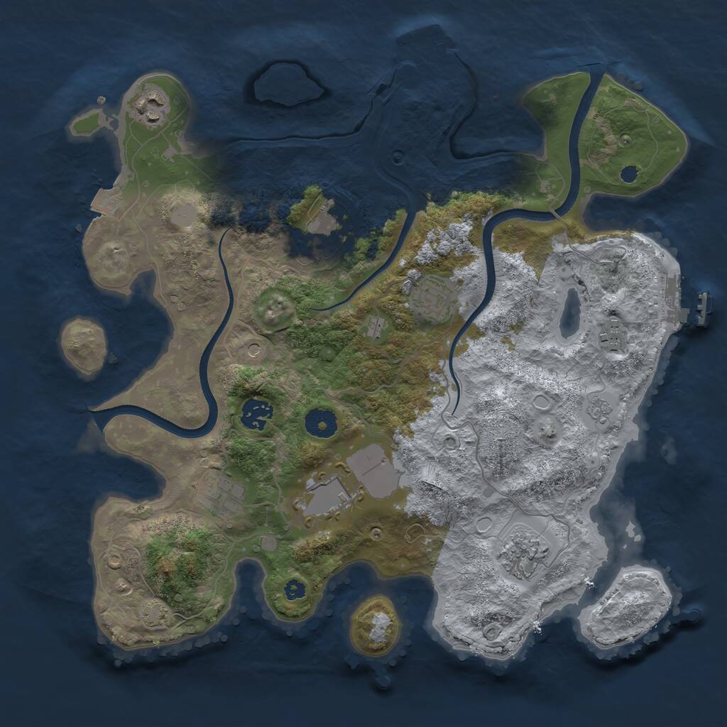Rust Map: Procedural Map, Size: 3500, Seed: 1397036800, 14 Monuments