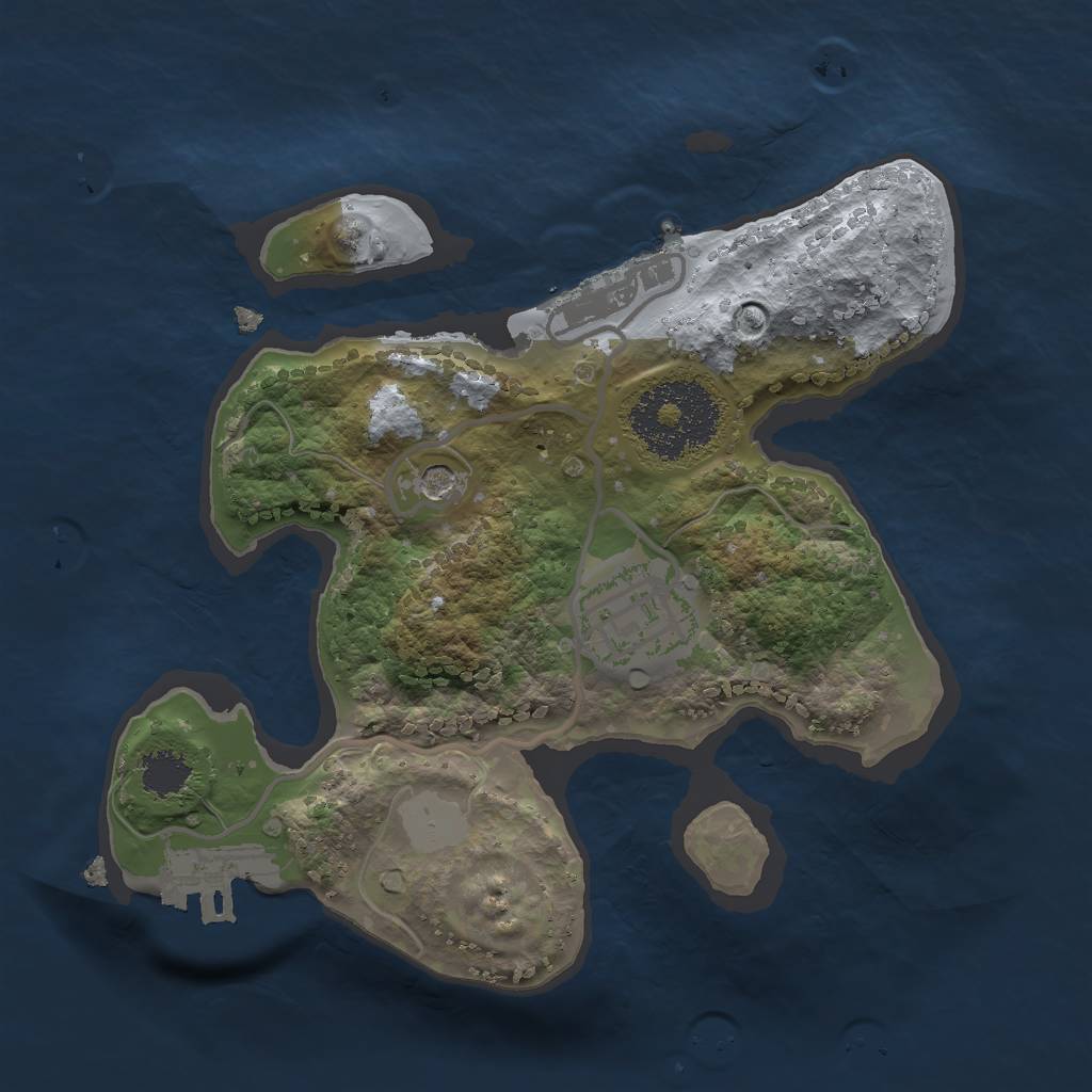 Rust Map: Procedural Map, Size: 2000, Seed: 4165, 7 Monuments