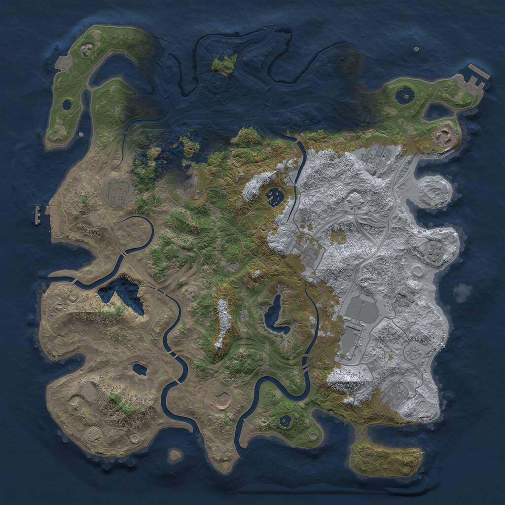 Rust Map: Procedural Map, Size: 4250, Seed: 302644128, 16 Monuments