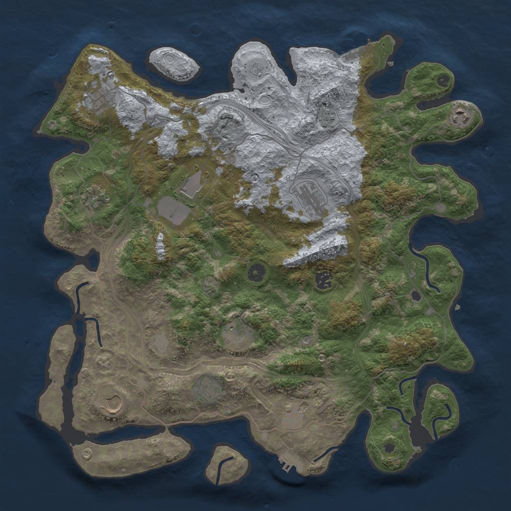 Rust Map: Procedural Map, Size: 4250, Seed: 1262610360, 18 Monuments
