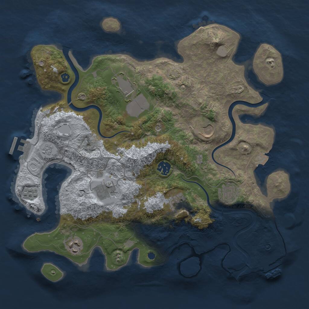 Rust Map: Procedural Map, Size: 3500, Seed: 82547, 14 Monuments