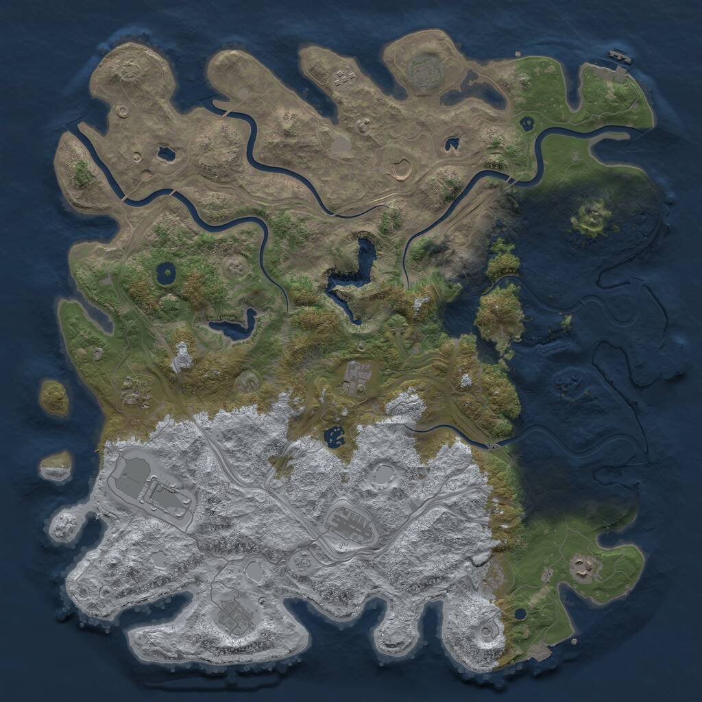 Rust Map: Procedural Map, Size: 4854, Seed: 65434312, 17 Monuments