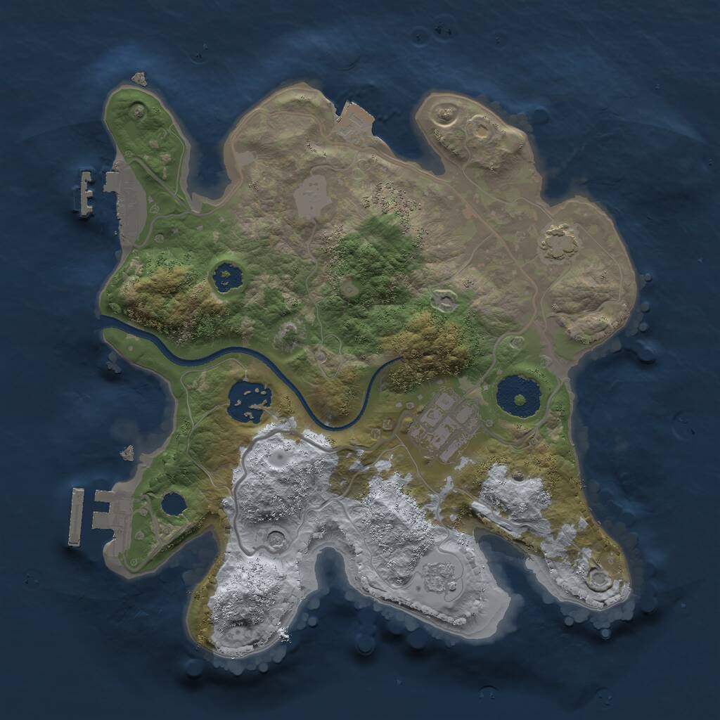 Rust Map: Procedural Map, Size: 2500, Seed: 856, 8 Monuments