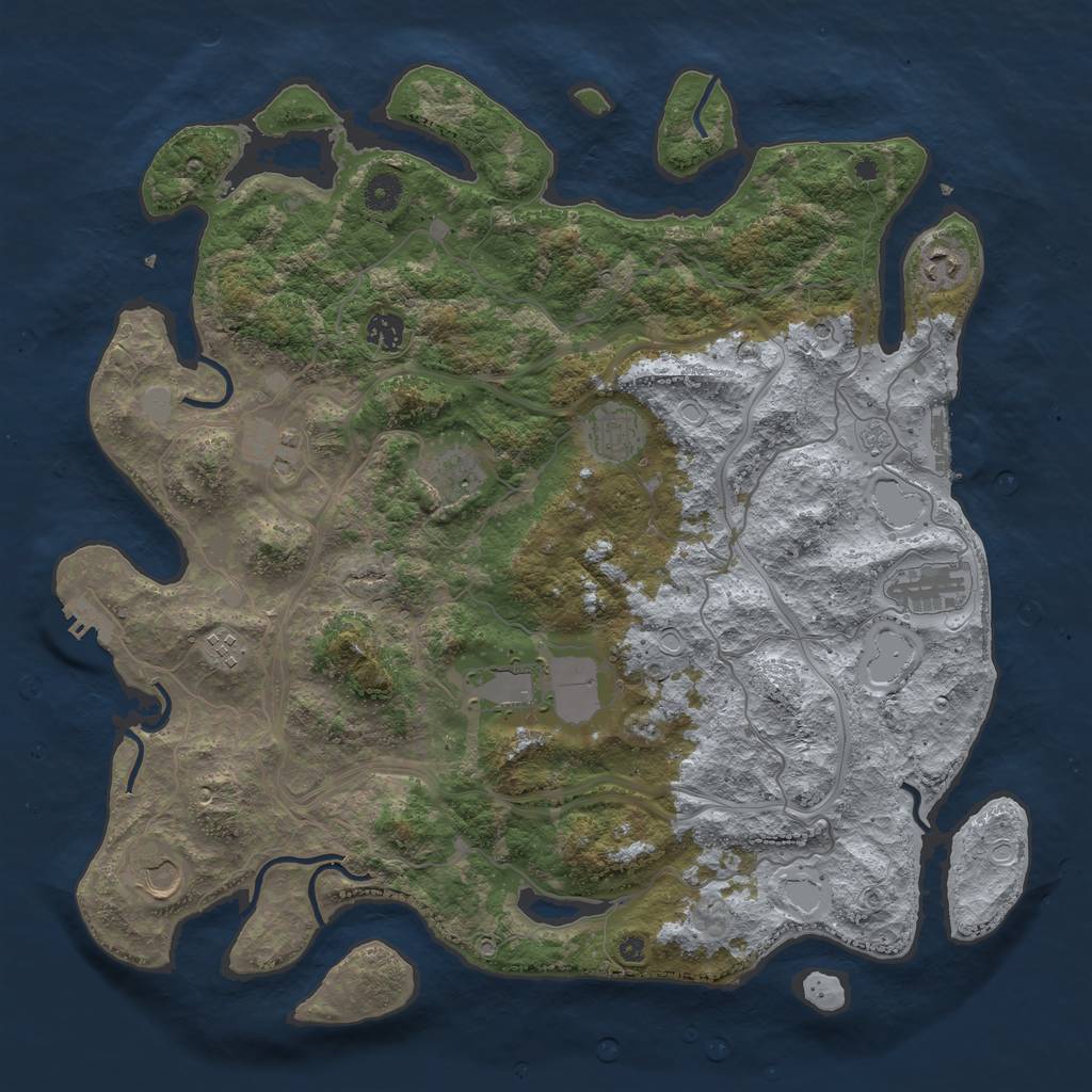 Rust Map: Procedural Map, Size: 4250, Seed: 2033867489, 16 Monuments