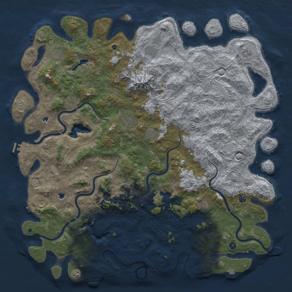 Rust Map: Procedural Map, Size: 6000, Seed: 59264878, 17 Monuments