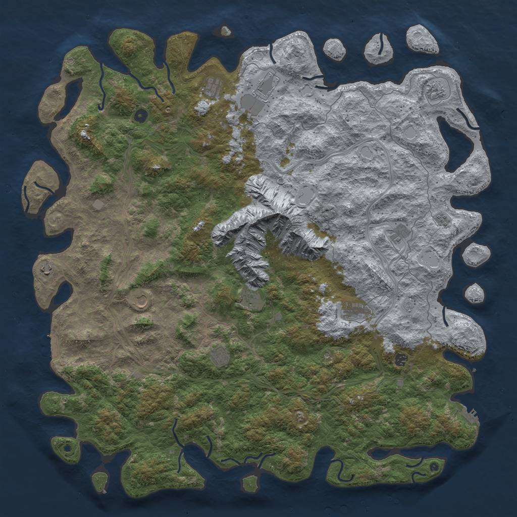 Rust Map: Procedural Map, Size: 6000, Seed: 59264878, 18 Monuments