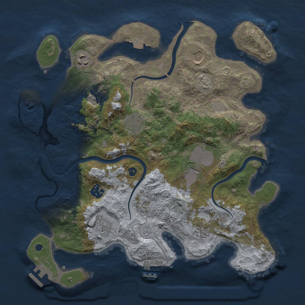 Rust Map: Procedural Map, Size: 3500, Seed: 656456, 14 Monuments