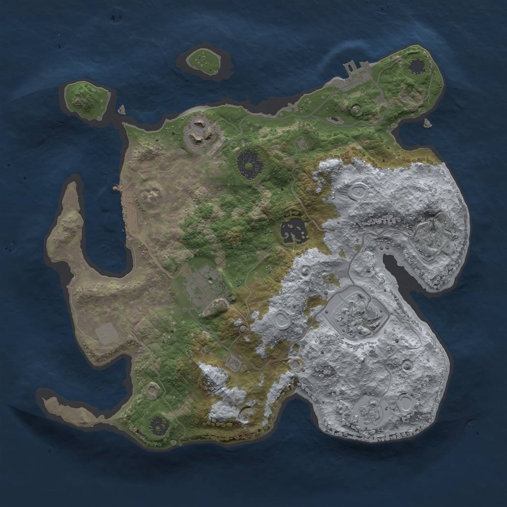Rust Map: Procedural Map, Size: 2800, Seed: 9763123, 10 Monuments