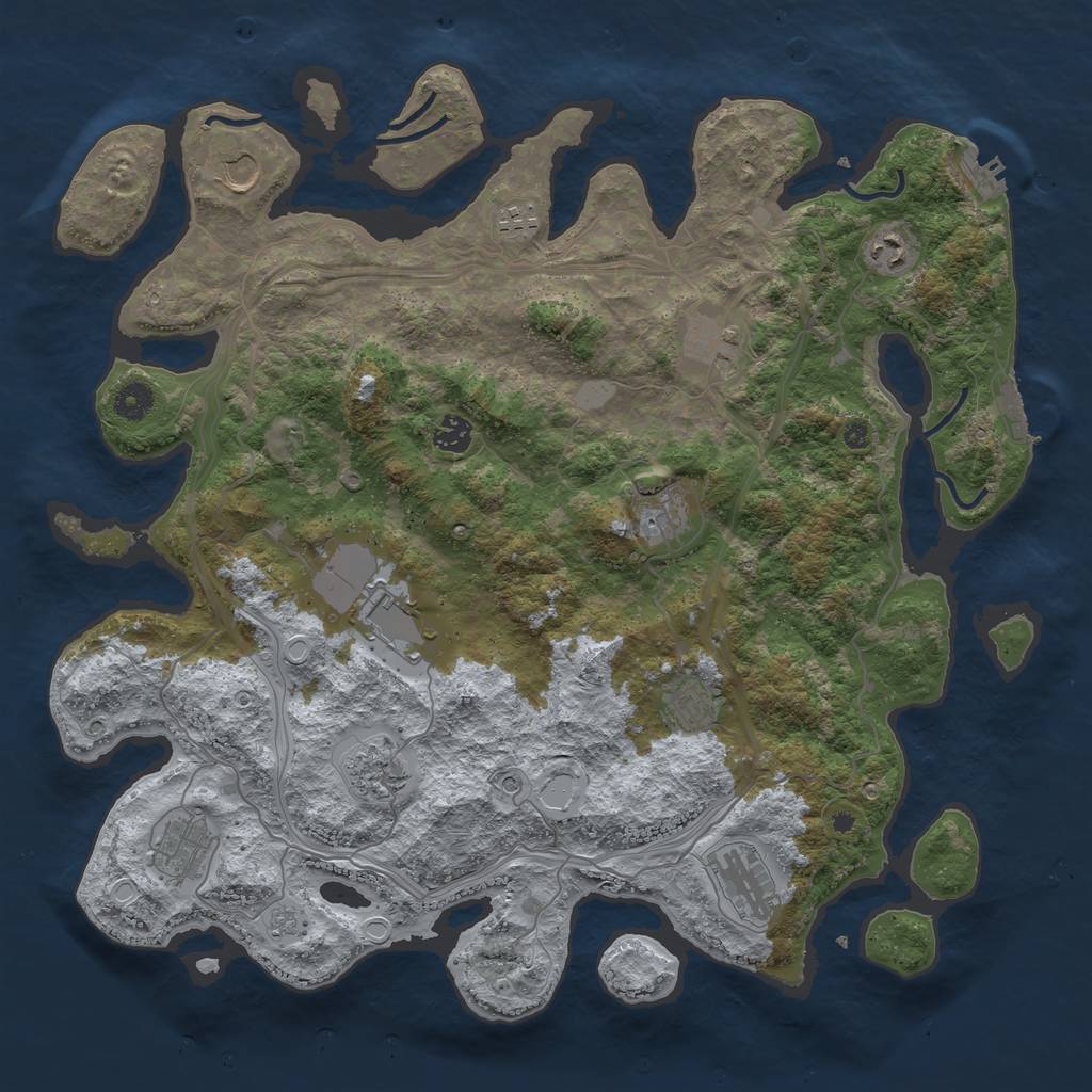 Rust Map: Procedural Map, Size: 4250, Seed: 160592672, 18 Monuments